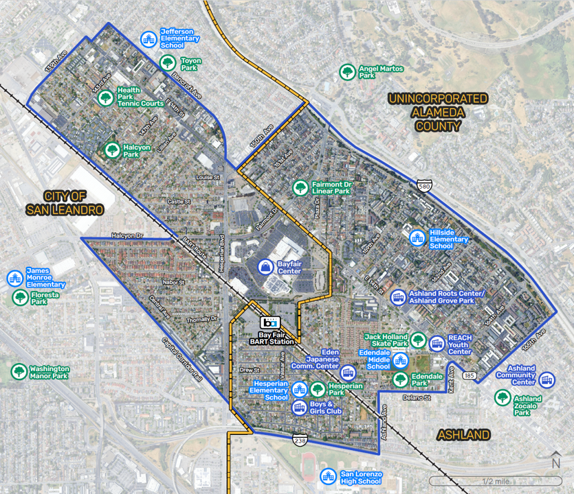 map of the bayfair area