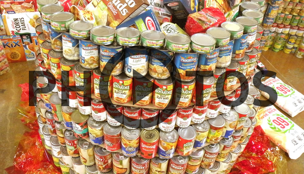Photo of a canned food display.