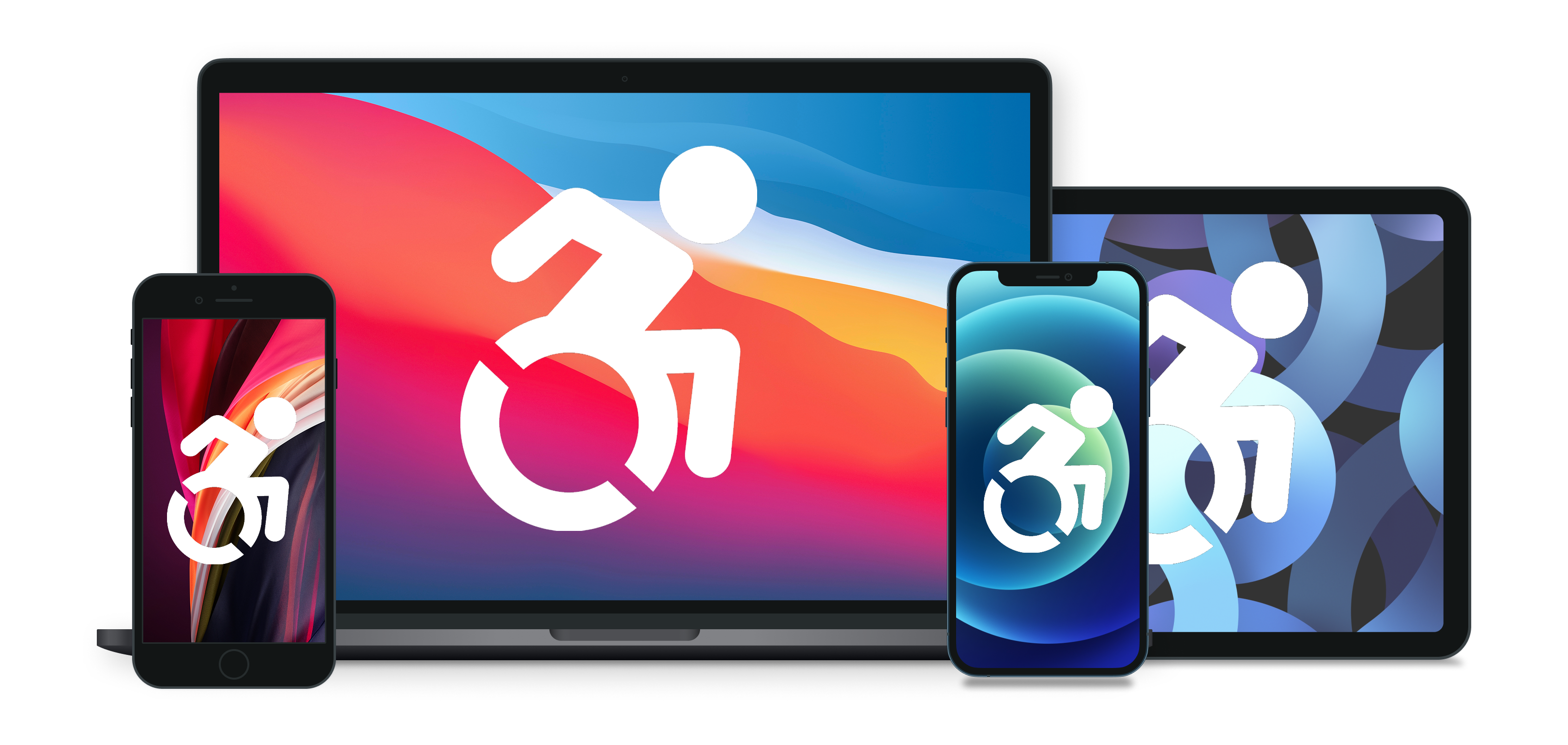 Accessibility Logo on multiple device screens
