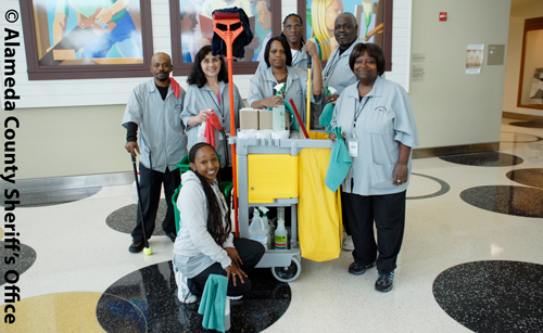 Photo of janitorial employees. Photograph credits to Alameda County Sheriff’s Office.