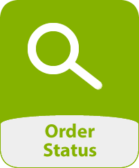 Image of a magnifying glass and the words 'Order Status'