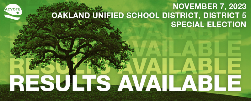 Oakland Unified School District, District 5, Special Election Results Available