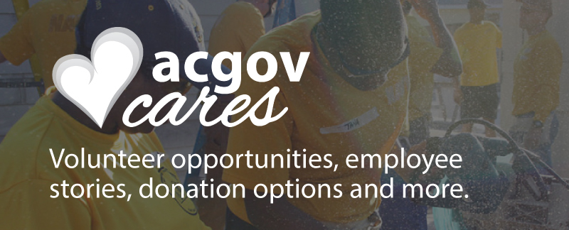 ACGOV Cares volunteer opportunites, employee stories, donation options and more.